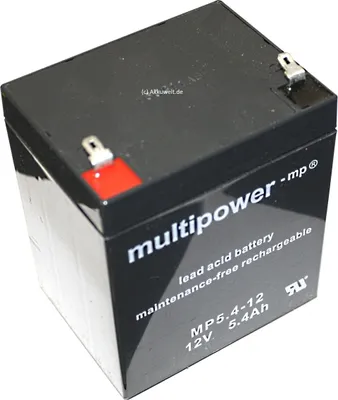 Obrázek produktu pro Multipower MP5,4-12 / 12 V, 5,4 Ah olověná baterie AGM