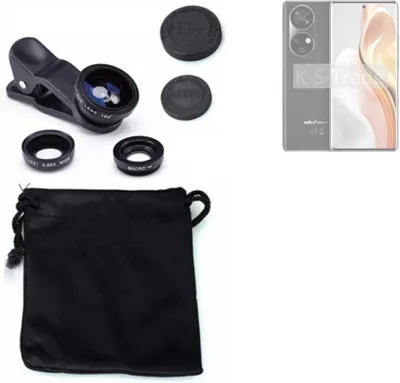 Produktbild von K-S-Trade Smartphone Kamera Linsen Set Kompatibel mit Ulefone Note 17 Pro 3in1 Clip-On Kamera Adapter Macro Weitwinkel FishEye Fischauge Objektiv