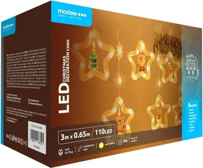 Image de Modee Lighting Décoration LED 110 LED 3m étoiles blanc chaud