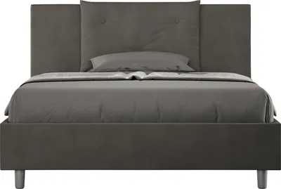 Produktbild von ITYHOME - Gepolstertes Bett mit Bettkasten 140x210 mit Mikrofaserbezug Grau Appia