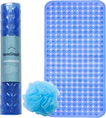 Produktbild von Badematte Duschmatte - 88x40cm - Antirutschmatte Blau mit Saugnäpfen - Antirutschmatte für Bad oder Dusche