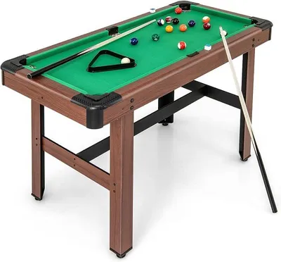 Imagen del producto de Mesa de billar mini con accesorios para adultos y niños, juego de mesa, mesa de billar tipo pool, mesa de billar de 122 x 61 x 76 cm