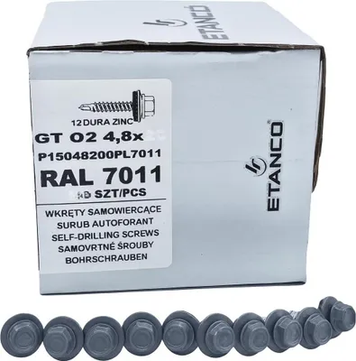 Produktbild von ETANCO Selbstbohrschrauben Trapezblechschrauben RAL 7011 4,8 x 20 mm 250 Stk.