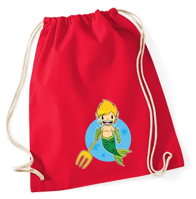 Produktbild von Huuraa Turnbeutel Wassermann Fabelwesen 12 Liter Classic Red Baumwolle Rucksack Geschenkidee