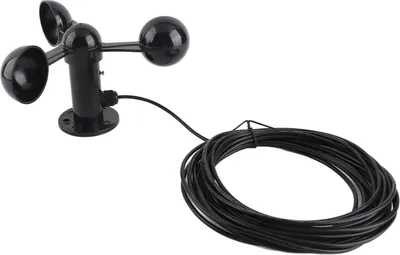 Obrázek produktu pro Anemometrický snímač rychlosti větru s 8 m vodotěsným kabelem 4 cm montážní otvor proti rušení 3 šálky detektoru rychlosti fr outdoor 0-3,8 V