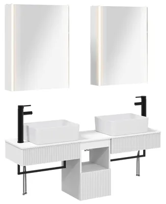 Immagine prodotto di Set di mobili da bagno vidaXL, 5 pezzi, bianco, 53 x 15,5 x 70 cm