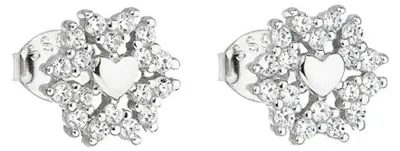 Immagine prodotto di Orecchini in argento con zirconi a forma di cuore 11128.1