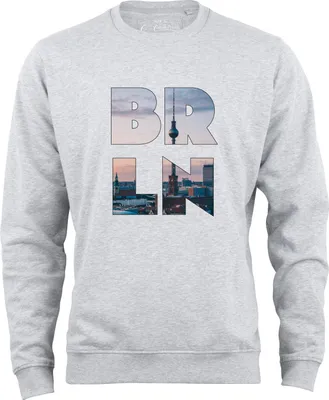Produktbild von Cotton Prime® Sweatshirt Skyline  Berlin - Weltenbummler Kollektion S Grau-Melange