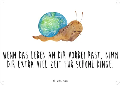 Produktbild von Mr. & Mrs. Panda tafel Schnecke Sir DIN A3 - Weiß - Geschenk, Türschild, Weisheit, Zeit nehmen, Metallschild, Lebenszeit, Gute Laune, Motivation, Schild, Wandbild