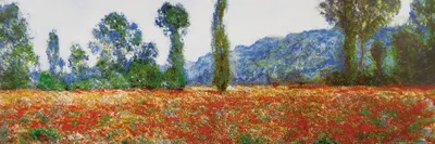 Produktbild von Claude Monet Kunstdruck Bild - Mohnblumenfeld In Giverny, 1890 (30 x 91 cm)