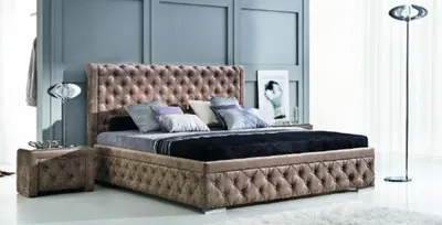 Produktbild von Chesterfield Bett Lederbett Polsterbett Bettkasten Schlafzimmer Ehebett Betten