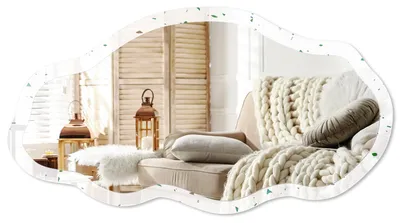 Imagen del producto de Espejo de pared moderno con un marco decorativo – 90x45 cm – Espejo asimétrico de diseño libre – Decoración original para espejos, ideal para salones, pasillos y dormitorios – Diseño orgánico, Imagen generada por IA