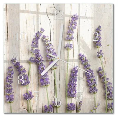 Immagine prodotto di Orologio da parete Tulup Glasuhr, orologio da cucina, vetro vero, 30x30 cm, design moderno e decorativo, silenzioso, lancette bianche, colore lavanda