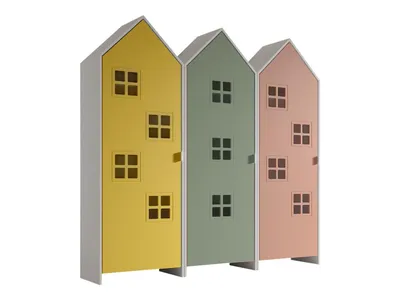Schrank Casami Bruges 37 x 172,8 x 171,3 cm MDF Rosa Grün Gelb