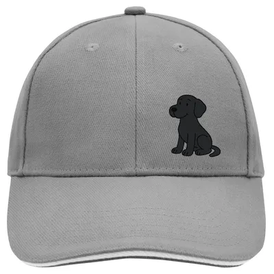 Produktbild von Huuraa Cappy Mütze brauner Labrador Retriever Chocolate Labi Comic Dark Grey/White Baumwolle 6-Panel Kappe Geschenkidee