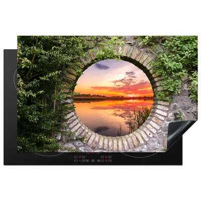 Produktbild von KitchenYeah© Herdabdeckplatte Meer - Sonnenuntergang - Ausblick , 81x52cm, Küche Deko, Glaskeramikkochfeld Herdabdeckung, Abdeckplatte fùr Kochfeld