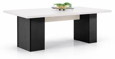 Immagine prodotto di Set moderno per sala da pranzo: tavolo rettangolare bianco e 4 sedie