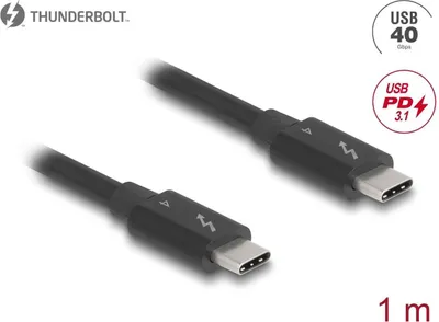 Produktbild von Delock Thunderbolt 4 Kabel 40 Gbps PD 3.1 240 W 1 m schwarz