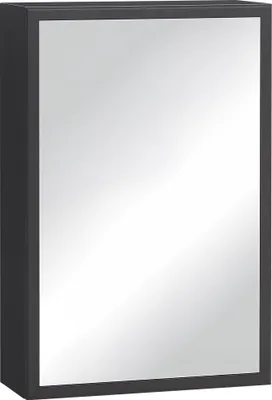 Produktbild von Spiegelschrank Badschrank Wandmontage | Stahl-Badspiegelschrank Schwarz | 3 Ablagefächer & Soft-Close-Scharniere | Badezimmer-Hängeschrank 40x15x60cm
