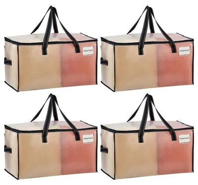 Imagen del producto de Solidchoice - Juego de 4 bolsas de almacenamiento con tapa y asas, plegables