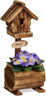 Produktbild von Dekoratives Vogelhaus mit Blumentopf