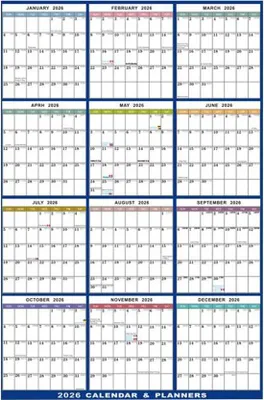 Immagine prodotto di Agenda scolastica e di classe per il 2026, 12 mesi, calendario da parete, pieghevole, per la scuola, l'aula, l'ufficio, regalo per insegnanti, studenti e familiari