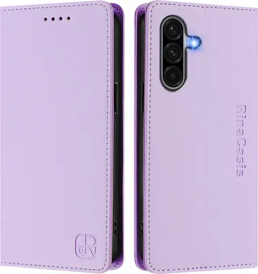 Produktbild von Lederhülle für Samsung Galaxy A56 5G Hülle Flip Brieftasche Kartenfächern Ständer Schutzhülle Violett