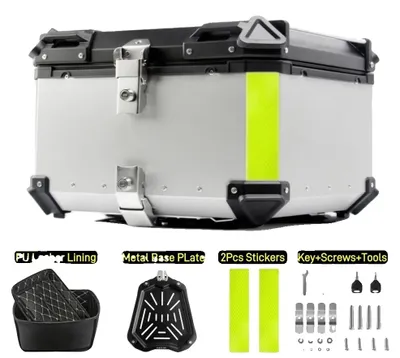 Produktbild von Motorrad Topcase, wasserdicht, universelle Passform, 65L-silber