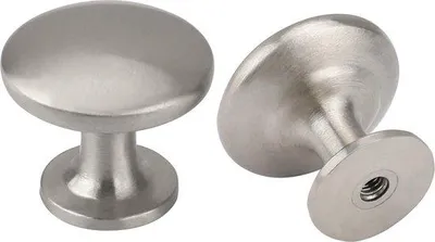 Image de Boutons de porte ronds en acier inoxydable brossé argenté, lot de 20.