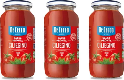 Produktbild von 3x De Cecco Salsa Pronta Ciliegino con Finocchietto Fresco Tomatensauce Fertigsauce mit Frischem Fenchel 300g