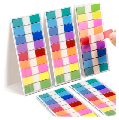 Produktbild von 400 Blätter Transparente Haftnotizen, Transparent Sticky Notes, Wiederbeschreibbar Clear Sticky Notes, Selbstklebende Wasserfest Haftnotizen für Schule, Büro, Zuhause (75x75mm,50x70mm,70x95mm,25x75mm) 900 Blätter Page Marker (A)