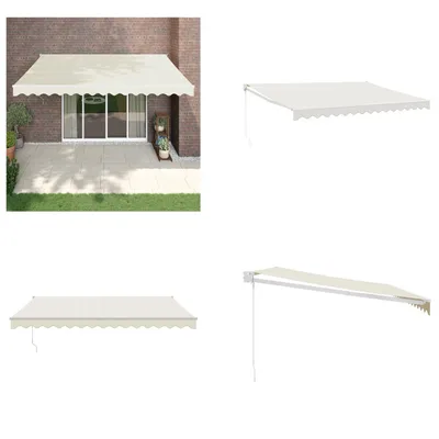 Produktbild von vidaXL Markise Einziehbar Creme 4,5x3 m Stoff und Aluminium - Einziehbare Markise - Markise - Markisen - Gelenkarmmarkise