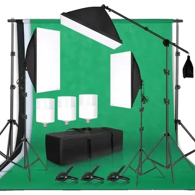Zdjęcie produktu dla Zestaw oświetlenia fotograficznego, softboxy, regulowane statywy oświetleniowe, zestaw do studia fotograficznego 35