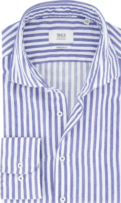 Produktbild von Eterna Hemd blau gestreift modern fit weiter Kragen