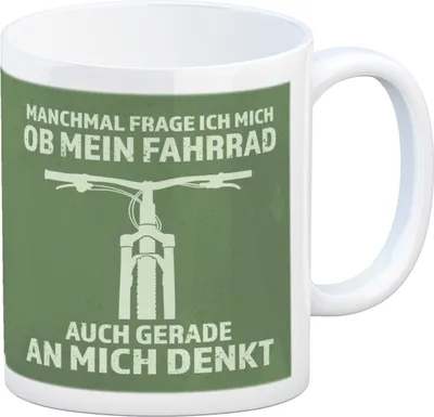 Produktbild von Manchmal frage ich mich ob mein Fahrrad auch gerade an mich denkt Kaffeebecher