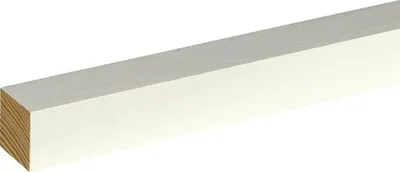 Produktbild von Flachleiste Fichte/Kiefer weiß lackiert 2400 x 28 x 28 mm
