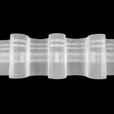 Produktbild von Gardinenband 10m Wellenfalten Transparent-100mm 1:1.8 Kräuselband Faltenband