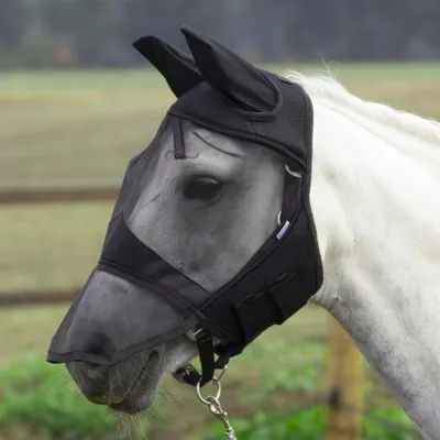 Produktbild von BUSSE Fliegenmaske Fly Cover Pro Fliegenschutz Schwarz Shetty