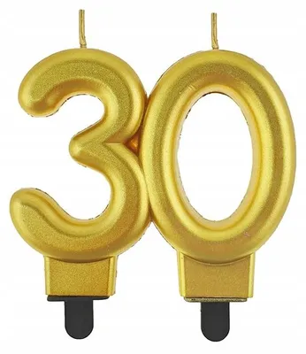 Produktbild von GoDan Geburtstagskerze Zahl 30 Gold