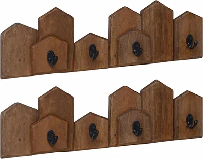 Zdjęcie produktu dla vidaXL Wieszak na ubrania brązowy 48 x 8 x 15 cm lite drewno mahoniowe