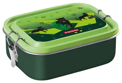 Produktbild von Step by Step Lunchbox Stainless Steel Black Cat grün