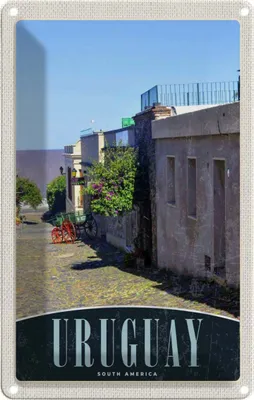 Produktbild von vianmo Blechschild 18x12 cm Uruguay Süd Amerika Stadt Bildmotiv Reisemotiv USA