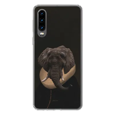 Produktbild von MuchoWow® Handyhülle Schutzhülle Hülle für Huawei P30 Elefant - Kunst - Tiere Silikon Softcase Handy Hülle - Kartenbesitzer
