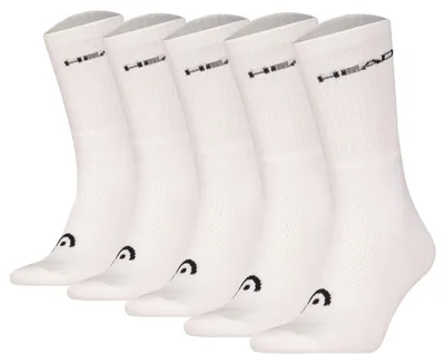 Produktbild von HEAD Uni Socken, 5er Pack - ELEMENTS ALL SPORTS CREW ECOM, einfarbig Weiß 43-46