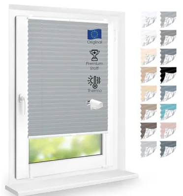 Produktbild von Premium Thermo Plissee lichtdurchlässig, Edelgrau, 60x100