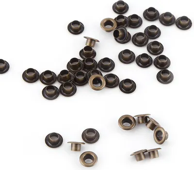 Zdjęcie produktu dla Zestaw oczek GOTOTOTOP 100, okrągłe, kolor brązowy, antyczny wygląd, metal, 4/5/6 mm, do rękodzieła, scrapbookingu, szycia torebek, 0,4 cm