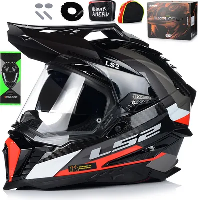 Produktbild von LS2 MX701 C Explorer Frontier G Motocross Helm, schwarz/rot, XL (61/62)