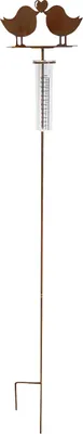Produktbild von Badeko Gartenstecker Regenmesser mit Vogelpaar 130 cm rostbraun