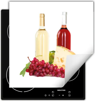 Produktbild von DarHaus Herdabdeckplatte 50x52 cm Anti Rutsch Matte Aufrollbar, Wein - weiß