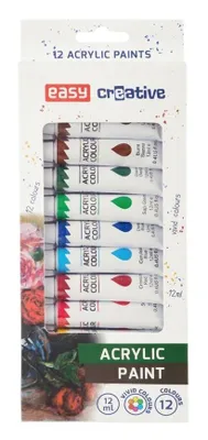 Produktbild von Easy Stationery Farby akrylowe 12 kolorów do malowania i hobby